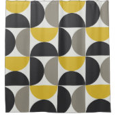 Mid-Century Modern Turmeric Gunmetal Douchegordijn (Voorkant)