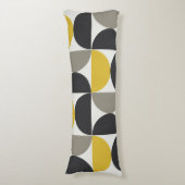 Mid-Century Modern Turmeric Gunmetal Lichaamskussen (Voorkant Verticaal)