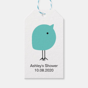 Mid Century Modern Turquoise Chick Baby shower Lab Cadeaulabel