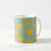 Mid Century Modern Turquoise Diamond Koffiemok (Voorkant rechts)