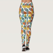 Mid-Century Modern Turquoise Gold Rust Pie Shapes Leggings (Achterkant)