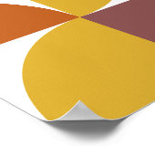 Mid-Century Modern Turquoise Gold Rust Pie Shapes Poster (Hoek)