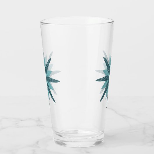 Mid-Century Modern Turquoise Starburst Glass Glas (Rechts)