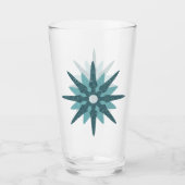 Mid-Century Modern Turquoise Starburst Glass Glas (Voorkant)