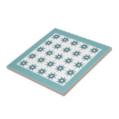 Mid-Century Modern Turquoise Starburst Pattern Tegeltje (Zijkant)