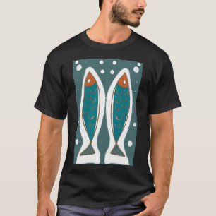 Mid-Century Modern Twin Fish Kunstprint T-shirt