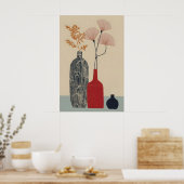 Mid Century Modern Vaas Muur Kunst Print (Keuken)