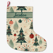 Mid Century Modern Vakantie Grote Kerstsok (Voorkant)