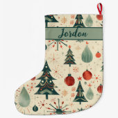 Mid Century Modern Vakantie Grote Kerstsok (Achterkant)