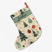 Mid Century Modern Vakantie Grote Kerstsok (Achterkant (Hangend))