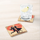 Mid Century Modern Valentijn Dancing Paar Kartonnen Onderzetters (Insitu)