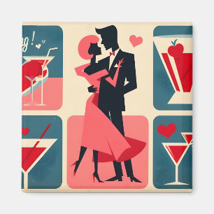 Mid Century Modern Valentijn Dancing Paar Magneet