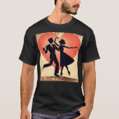 Mid Century Modern Valentijn Dancing Paar T-shirt (Voorkant)