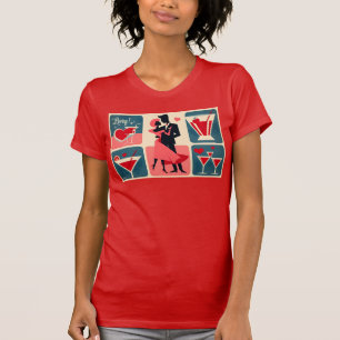 Mid Century Modern Valentijn Dancing Paar T-shirt