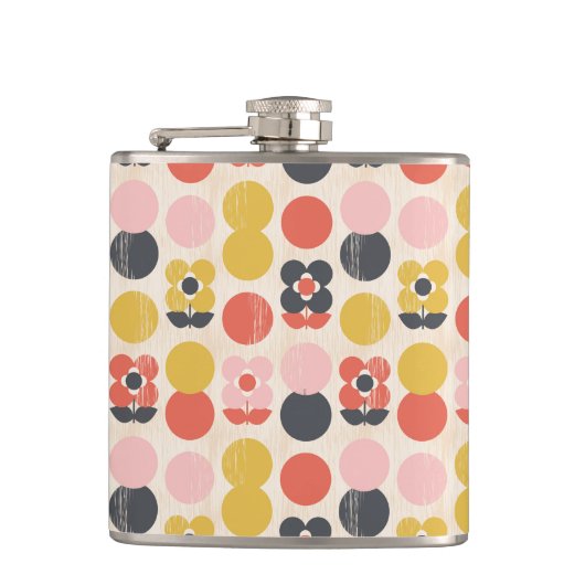 Mid-century modern ventilatorpatroon heupfles (Voorkant)