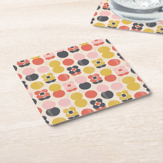 Mid-century modern ventilatorpatroon kartonnen onderzetters (Schuin)