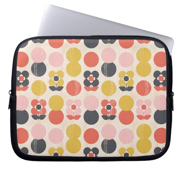 Mid-century modern ventilatorpatroon laptop sleeve (Voorkant)