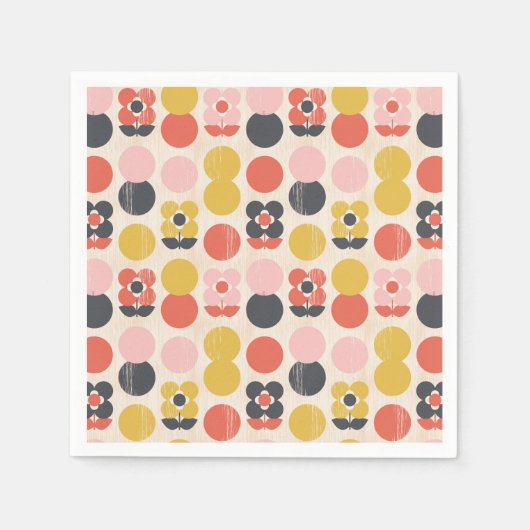 Mid-century modern ventilatorpatroon servet (Voorkant)