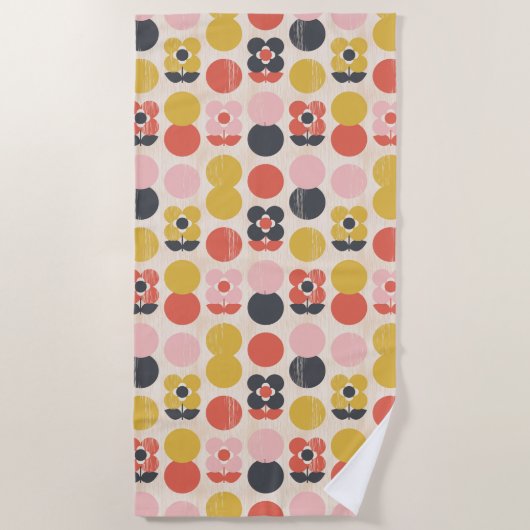 Mid-century modern ventilatorpatroon strandlaken (Voorkant)