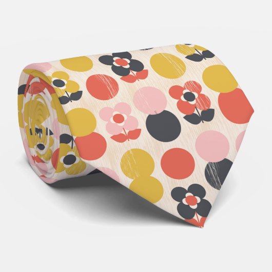 Mid-century modern ventilatorpatroon stropdas (Opgerold)