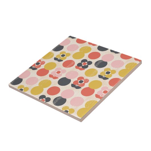 Mid-century modern ventilatorpatroon tegeltje (Zijkant)