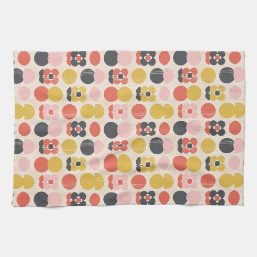 Mid-century modern ventilatorpatroon theedoek (Horizontaal)