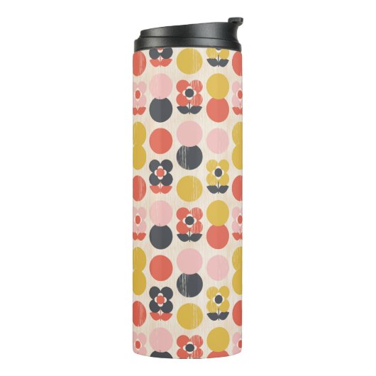 Mid-century modern ventilatorpatroon thermosbeker (Gedraaid links)