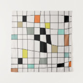 Mid Century Modern Vervormde Tegels Wandkleed (Voorkant (horizontaal))