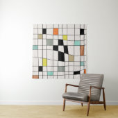 Mid Century Modern Vervormde Tegels Wandkleed (In Situ (horizontaal))
