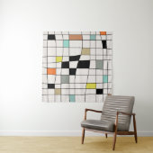 Mid Century Modern Vervormde Tegels Wandkleed (In situ)