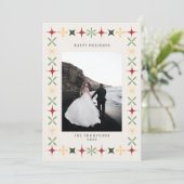 Mid Century Modern Vintage-kerstfotokaart Kaart (Staand voorkant)