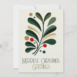 Mid-Century Modern vrolijkste Kerstmis Feestdagenkaart