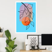 Mid Century Modern Wall Art, Abstract landscape, Poster (Thuiskantoor)