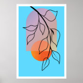 Mid Century Modern Wall Art, Abstract landscape, Poster (Voorkant)