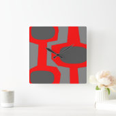 Mid-Century Modern WALL CLOCK Vierkante Klok (Huis)