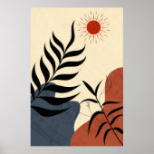 Mid Century Modern Wall Sun Deco Poster (Voorkant)