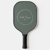 Mid-Century Modern Warm Grijs | Script Naam Pickleball Paddle (Achterkant)