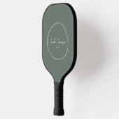 Mid-Century Modern Warm Grijs | Script Naam Pickleball Paddle (Links)