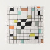 Mid Century Modern Warped Tegels Wandkleed (Voorkant)