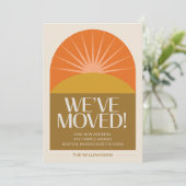 Mid Century Modern We hebben Sunburst-adres verpla Aankondiging (Staand voorkant)