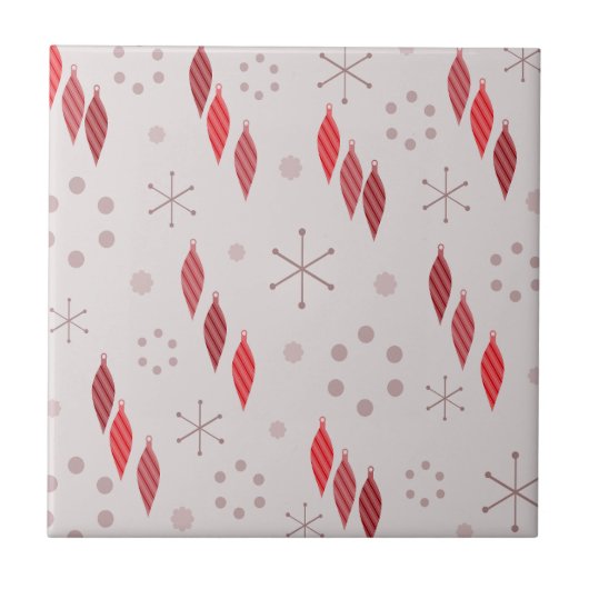 Mid Century Modern Winter Red Tegeltje (Voorkant)