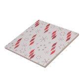 Mid Century Modern Winter Red Tegeltje (Zijkant)