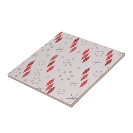 Mid Century Modern Winter Red Tegeltje (Zijkant)