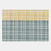 Mid Century Modern Woven Color Block Patroon Inpakpapier Vel (Voorkant)