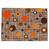 Mid Century Modern Woven Dot Pattern Oranje Groot Cadeauzakje (Achterkant)
