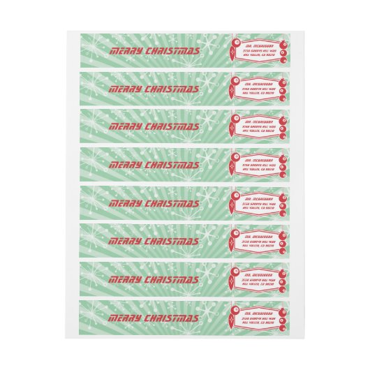 Mid-Century Modern Wraparound Retouradreslabel (Vel)