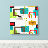 Mid Century Modern Wrapped Canvas Abstract #16 (Insitu (Houten vloer))