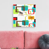 Mid Century Modern Wrapped Canvas Abstract #16 (Insitu (Woonkamer))