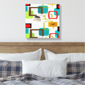Mid Century Modern Wrapped Canvas Abstract #16 (Insitu (Slaapkamer))