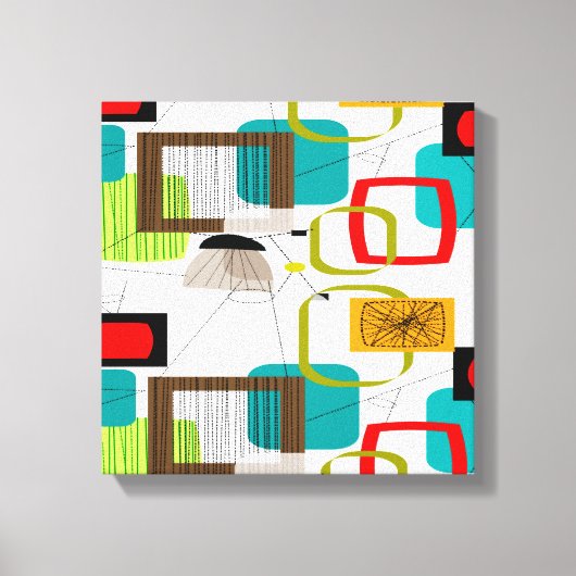 Mid Century Modern Wrapped Canvas Abstract #16 (Voorkant)
